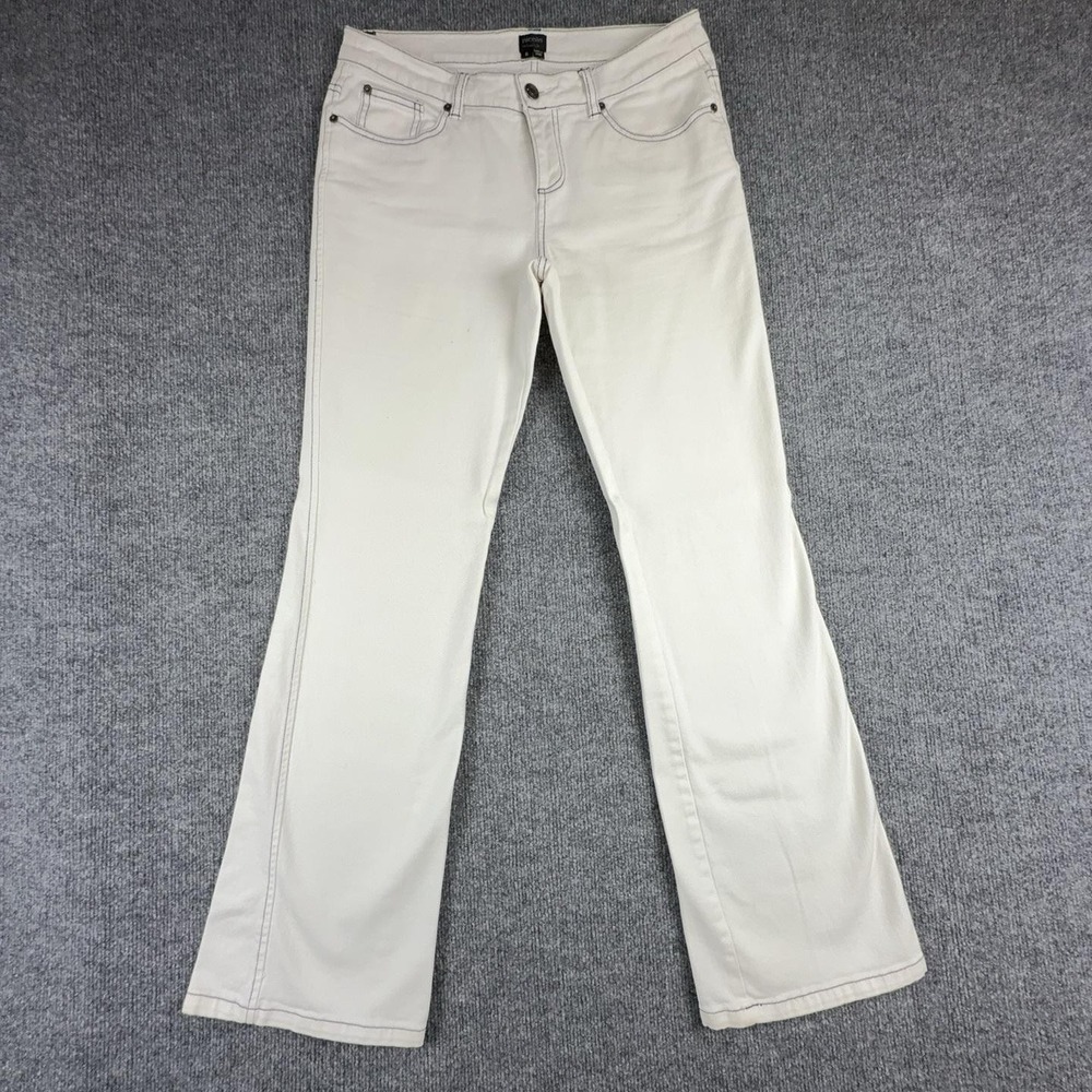 Nicole By Nicole Miller Jeans Womens 6 White Mid Rise Bootcut Stretch 812-9056